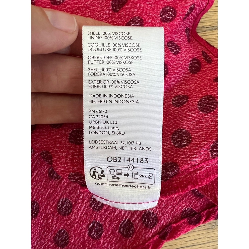 Kimchi Blue Red Polka Dot Milkmaid Mini Dress Short Sleeve OB2144183 Small - Picture 6 of 15